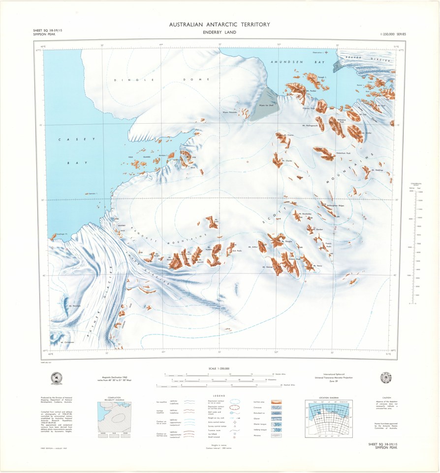 Sheet SQ 38-39/15 Simpson Peak, Enderby Land, Australian Antarctic Territory [SQ 39-40/13] — actual institutional image