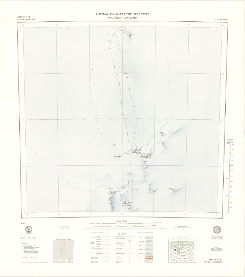 Sheet SR 41-42/6 Stinear Nunataks, Mac. Robertson Land, Australian Antarctic Territory — actual institutional image