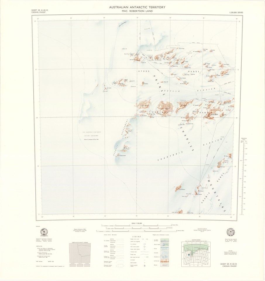 Sheet SR 41-42/10, Crohn Massif, Mac. Robertson Land, Australian Antarctic Territory — actual institutional image