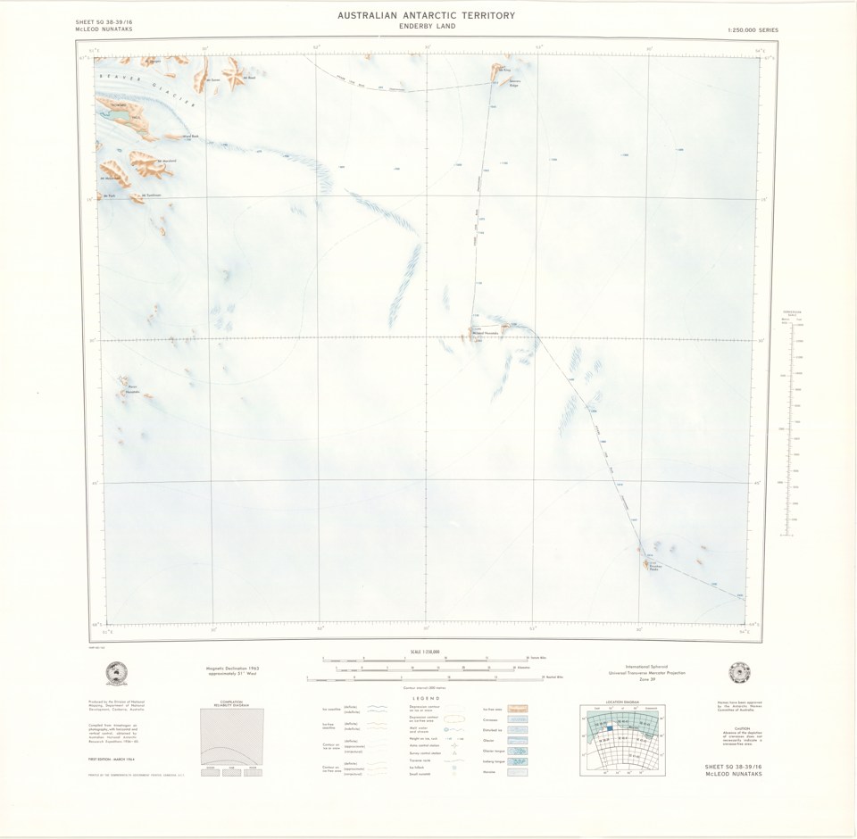 Sheet SQ 38-39/16 McLeod Nunataks, Enderby Land, Australian Antarctic Territory [SQ 39-40/14] — actual institutional image
