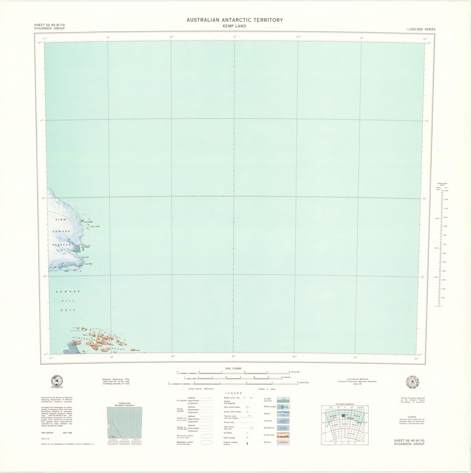 Sheet SQ 40-41/10 Oygarden Group, Kemp Land, Australian Antarctic Territory [SQ 39-40/12] — actual institutional image