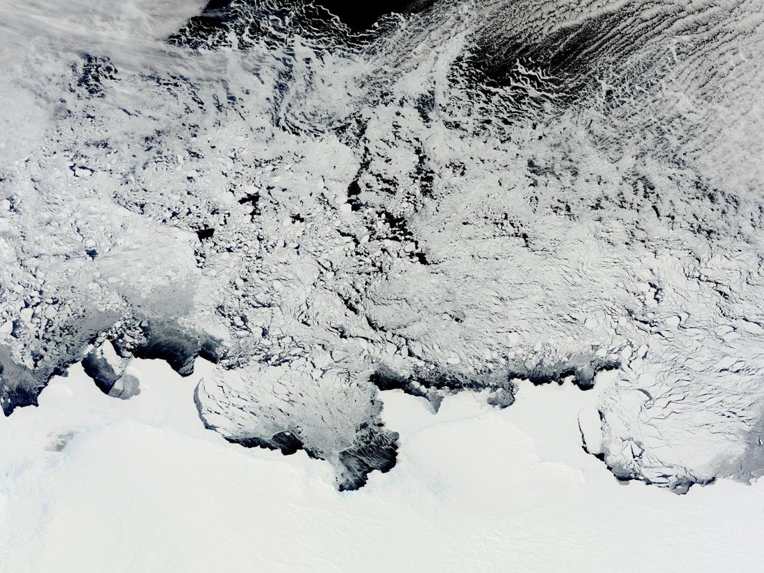 Terra MODIS recorded Antarctic coastal ice on 2 November 2011. An authentic satellite observation, not a depiction of hidden continents.